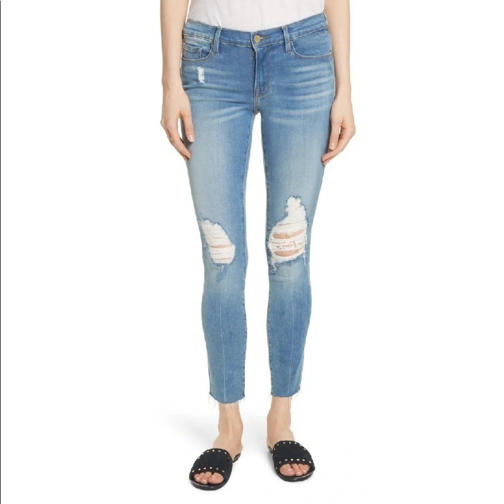 Frame Denim Le Skinny de Jeanne Cropped Jeans 25